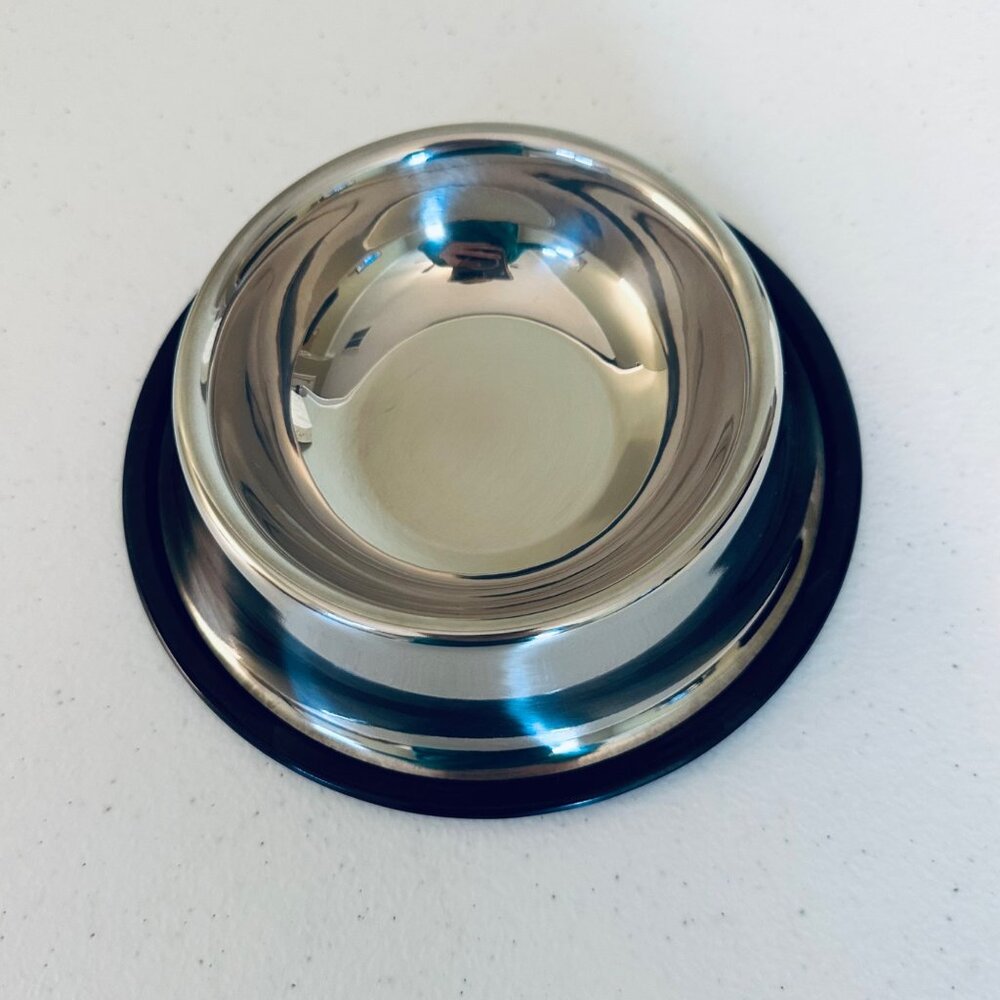 Small Pet Bowl Stainless Steel Cat Food Bowl Water Bowl with Non-Slip Base